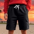 thumbnail image 1 of KIHOUT Men's Cargo Casual Shorts - 100% Polyester, Drawstring Elastic Waist, Multi-Pocket Design, Relaxed Fit for Spring, Summer, Fitness and Daily Wear, 1 of 9