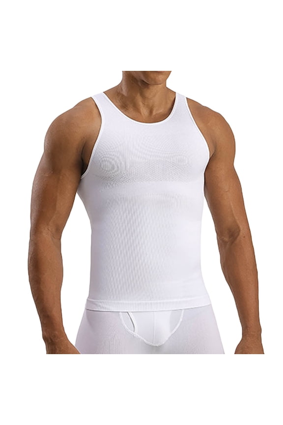 Men's Compression Shapewear Tank Top, Slimming Tummy Control Vest for Under Shirts, Workouts & Everyday Wear