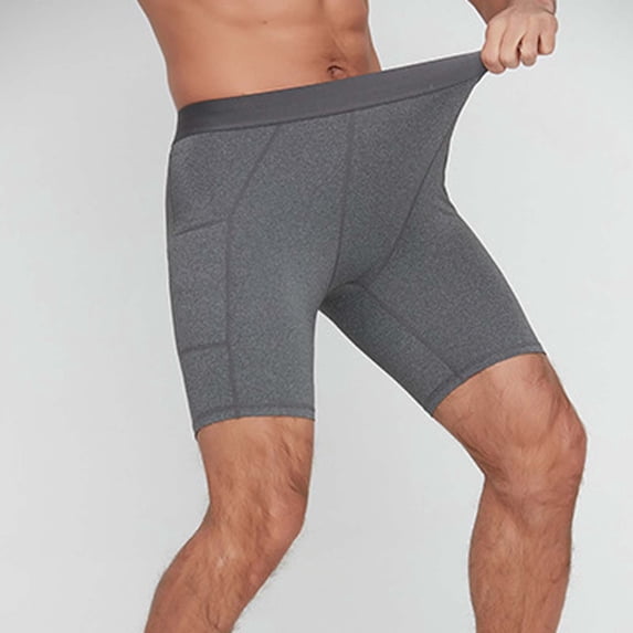 KIHOUT Men's Compression Shorts with Pockets, Bare Feel Athletic Underwear for Running, Gym, Basketball, Yoga, Workout