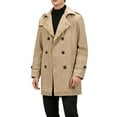 thumbnail image 1 of KIHOUT Men's Double-Breasted Trench Coat - Classic Notched Lapel Water-Resistant Long Coat with Adjustable Sleeve Straps, 1 of 8