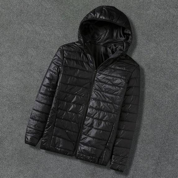 KIHOUT Men's Down Puffer Jacket Lightweight Winter Coats Warm Quilted Bubble Padded Hood Coat Waterproof Puffer Jacket