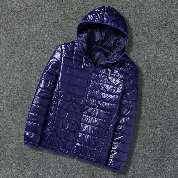 KIHOUT Men's Down Puffer Jacket Lightweight Winter Coats Warm Quilted Bubble Padded Hood Coat Waterproof Puffer Jacket