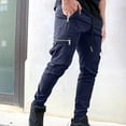 thumbnail image 1 of KIHOUT Men's Fashion MultiPocket Cargo Joggers Loose Hip Hop Style Tapered Pants with Zipper Pockets for Casual and Outdoor Wear, 1 of 6