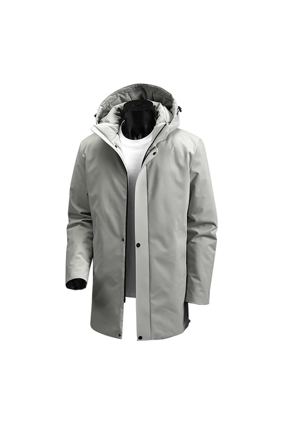 Men's Fleece-Lined Hooded Jacket - Soft Brushed Interior with Water-Resistant Exterior for All-Season Comfort