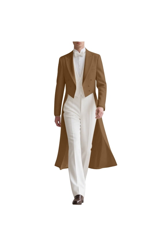 Men's Formal Overcoat - Elegant Long-Length Wool Blend Coat for Business and Special Occasions