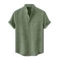 thumbnail image 1 of KIHOUT Men's Hawaiian Solid Beach Lapel Neck Shirts Casual Sports Vacation Leisure Blouses, 1 of 7