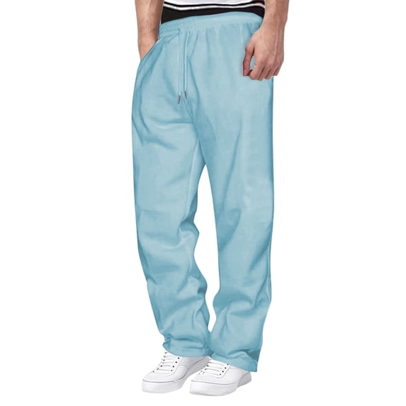 KIHOUT Men's Heather Grey Casual Sweatpants Drawstring Waist Straight Leg Trousers with Pockets