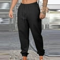 thumbnail image 1 of KIHOUT Men's Heather Grey Stretch Jogger Pants 95% Polyester 5% Spandex, Elastic Drawstring Waist, Side Pockets, Tapered Ankle Trousers for Casual & Active Wear, 1 of 6