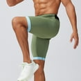 thumbnail image 1 of KIHOUT Men's High-Waist Compression Running Shorts - 80% Nylon 20% Spandex, Adjustable Drawstring, Contrast Trim, Knee-Length for Gym Training, Running, Athletic Wear, 1 of 5