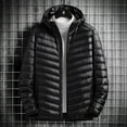 thumbnail image 1 of KIHOUT Men's Hooded Winter Coat Solid Color Warm Puffer Jacket Thicken Padded Parka with Hood, 1 of 4