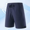 thumbnail image 1 of KIHOUT Men's Ice Silk Quick-Dry Athletic Shorts - 100% Polyester, Elastic Drawstring Waist, Split Hem, Functional Pockets for Outdoor Running, Gym Training and Casual Daily Wear, 1 of 6