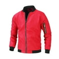 thumbnail image 1 of KIHOUT Men's Jacket Lightweight Bomber Jacket Zip Up Windbreaker Casual Spring Fall Stand Collar Jackets with Pockets, Size M-6XL, 1 of 2