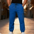 thumbnail image 1 of KIHOUT Men's Khaki Jogger Sweatpants Tapered Pants with Drawstring Waist and Zipper Pockets, 1 of 9