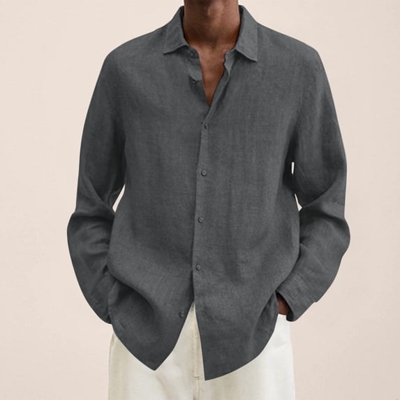 KIHOUT Men's Long Sleeve Tops Clearance Fashion Man Turndown Collar Long Sleeve Tops T-Shirt Summer Printing Button Blouse Sweartshirt