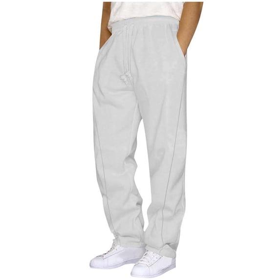 KIHOUT Men's Navy Blue Joggers Raised Seam Detail, Elastic Drawstring Waist, Pockets, Straight Leg Casual Sweatpants for All Seasons