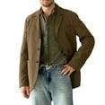 thumbnail image 1 of KIHOUT Men's Olive Green Casual Blazer - Modern Fit with Notch Lapel for Smart-Casual Occasions, 1 of 8