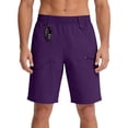 thumbnail image 1 of KIHOUT Men's Quick Dry Hiking Cargo Shorts Elastic Waist Drawstring Multi Pocket Lightweight Pre-Shrunk Summer Outdoor Workout Shorts, 1 of 7