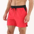 thumbnail image 1 of KIHOUT Men's Quick-Dry Stretch Athletic Shorts - 95% Polyester 5% Spandex, Contrast Drawstring Waist, Side Pockets, Split Hem for Summer Running, Gym, Casual Wear, 1 of 8