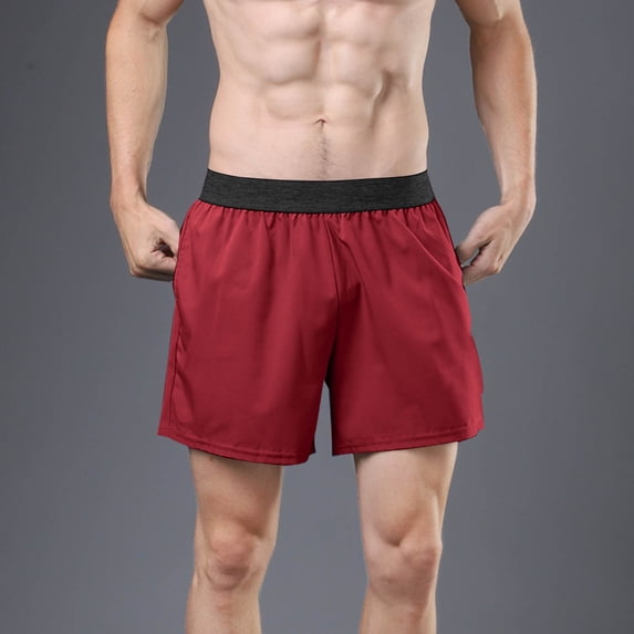 KIHOUT Men's Quick-Dry Stretch Athletic Shorts - 95% Polyester 5% Spandex, Wide Elastic Waistband, Side Pockets, Short Length for Summer Running, Gym Training, Casual Wear