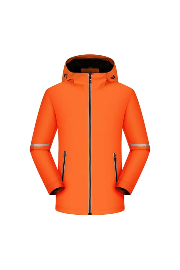 Men's Reflective Striped Safety Jacket - Full-Length Center Stripe with Accent Pockets for Maximum Visibility During Outdoor Activities