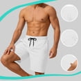 thumbnail image 1 of KIHOUT Men's Solid Quick-Dry Swim Trunks - 95% Polyester 5% Spandex, Elastic Drawstring Waist, Mesh Lined with Pockets for Beach, Pool and Active Wear, 1 of 9