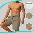 thumbnail image 1 of KIHOUT Men's Solid Quick-Dry Swim Trunks - 95% Polyester 5% Spandex, Elastic Drawstring Waist, Mesh Lined with Pockets for Beach, Pool and Active Wear, 1 of 9