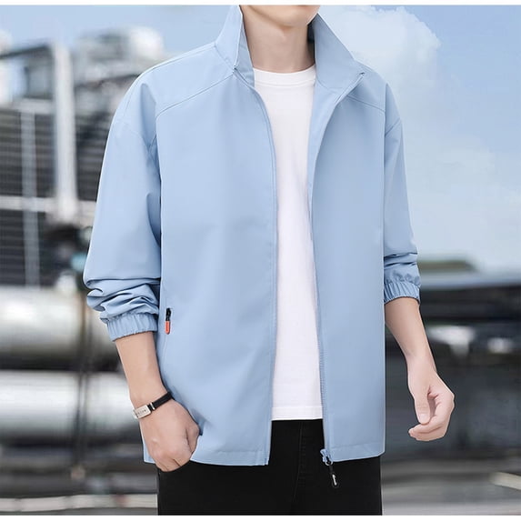 KIHOUT Men's Sports Shell Bomber Jacket Solid Color Lightweight Windbreaker Outdoor Recreation Coat