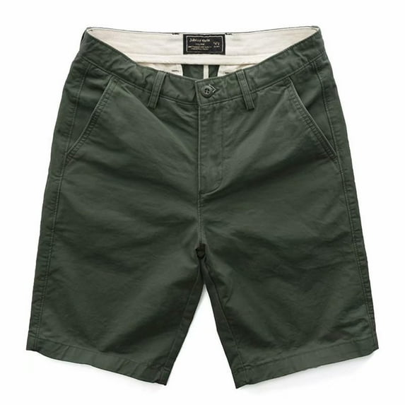 KIHOUT Men's Stretch Chino Shorts - Nylon Spandex Blend, Button Zipper Closure, Classic Straight Leg with Side Pockets, Versatile for Spring Summer Daily Work and Casual Wear