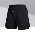 thumbnail image 1 of KIHOUT Men's Tactical Cargo Shorts - Nylon Spandex Blend, Quick-Dry Fabric, Zippered Utility Pockets, Elastic Drawstring Waist, Knee-Length for Summer Outdoor Hiking Running and Casual Wear, 1 of 3
