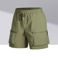 thumbnail image 1 of KIHOUT Men's Tactical Cargo Shorts - Nylon Spandex Blend, Quick-Dry Fabric, Zippered Utility Pockets, Elastic Drawstring Waist, Knee-Length for Summer Outdoor Hiking Running and Casual Wear, 1 of 3