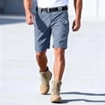 thumbnail image 1 of KIHOUT Men's Tactical Cargo Shorts - Polyester, Button Waist with Belt, Multi-Pocket Design, Roll-Up Cuffs for Hiking, Camping, Work and All-Season Outdoor Wear, 1 of 9