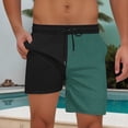 thumbnail image 1 of KIHOUT Men's Two-Tone Patchwork Beach Shorts Elastic Waist Drawstring Pockets Quick Dry Casual Summer Outdoor Swim Trunks for Men, 1 of 9
