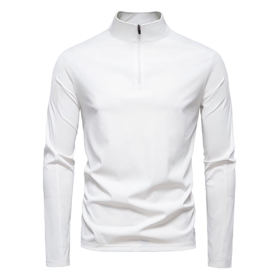 KIHOUT Men's UPF 100+ Sun Protection Half Zip Stand Collar Long Sleeve Base Layer Shirt Quick Dry Stretch Breathable Outdoor Running Golf Hiking Casual Athletic Top