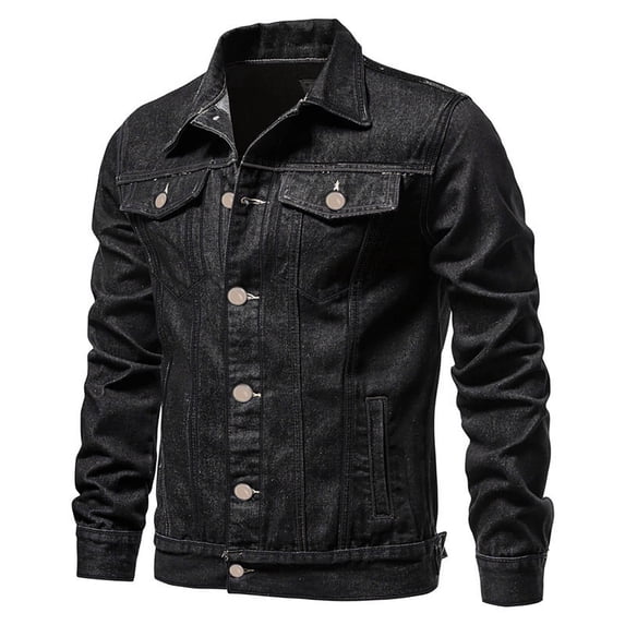 KIHOUT Mens Jean Jacket Casual Loose Fit Button Down Denim Trucker Jacket Coat with Pockets, Size M-5XL
