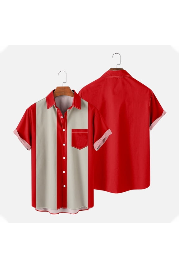 Mens Summer Beach Turndown Shirts Casual Solid Buttons Short Sleeve Tops With Pocket