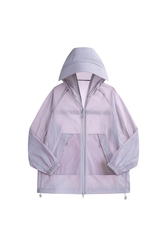 Mens Uv Protection Hooded Jacket Lightweight Breathable Full Zip Windbreaker With Pockets For Outdoor Summer Sports