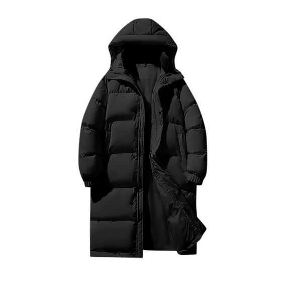KIHOUT Mens Winter Coats Long Warm Jacket with Hood Casual Quilted Puffer Parka Windproof Jackets