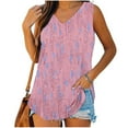 thumbnail image 1 of KIHOUT New Arrival Tank Tops for Women Summer Womens Print Tank Tops V-Neck Basic Casual Flowy Summer Sleeveless T-Shirt, 1 of 5