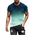 thumbnail image 1 of KIHOUT New Arrivals Summer Mens T-shirts , Men Casual Round Neck Printing Graphic Tees Fitness Sports Shorts Sleeves Shirts Blouse, Fathers Day Gifts Navy 3XL, 1 of 5