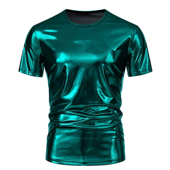 KIHOUT New Arrivals Summer Mens T-shirts , Men Casual Solid Color Fashion Graphic Tees Round Neck Short Sleeve Shirts Blouse, Fathers Day Gifts Green XL