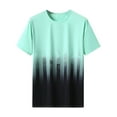 thumbnail image 1 of KIHOUT New Arrivals Summer Mens T-shirts , Men's Ice Silk Loose Gradient Graphic Tees Short Sleeves T-shirt Tops, Fathers Day Gifts Green L, 1 of 2