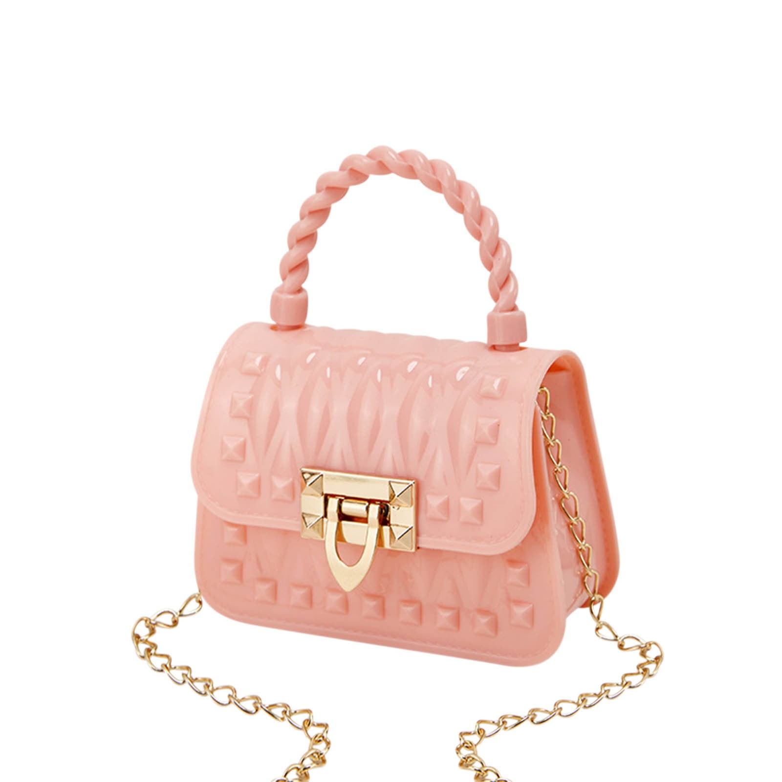 KIHOUT New Deals Mini Jelly Purse Flap Handbag with Top Handle Faux Quilted Crossbody Bag Walmart