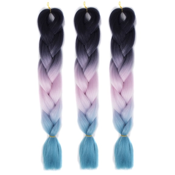 KIHOUT Ombre Braiding Hair Pre Stretched Box Braids Colorful Twist Braiding Hair Extensions Synthetic Crochet Braiding African Black Colored Dirty Braids