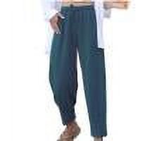 KIHOUT Pants For Women Plus Size Casual Elastic Waist Bandage Split Women New Fashion Solid Pocket Pants Full Length Pants