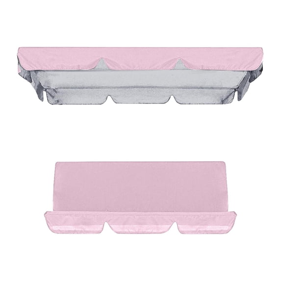 KIHOUT Patio Swing Canopy Waterproof Top Cover Set,Swing Chair Glider Replacement Awning Canopy Cover/Seat Cover,All Weather Protection Outdoor Garden Covers(top Cover + Chair Cover) Pink