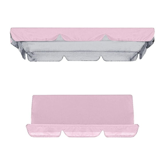 KIHOUT Patio Swing Canopy Waterproof Top Cover Set,Swing Chair Glider Replacement Awning Canopy Cover/Seat Cover,All Weather Protection Outdoor Garden Covers(top Cover + Chair Cover) Pink