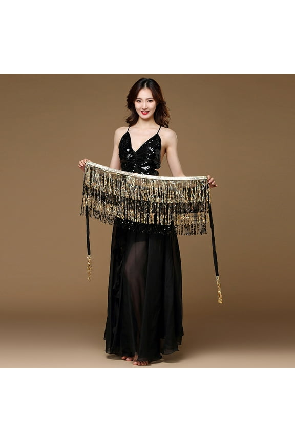 Plus Size Skirt For Women Women Belly Dance Belt Skirt Hip Wrap Outfit Sequins Tassels Bead Scarf