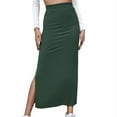thumbnail image 1 of KIHOUT Plus Size Skirt For Women Women's Versatile Half Skirt Solid Color Elastic Wrapped Hip Skirt Split Skirt, 1 of 8