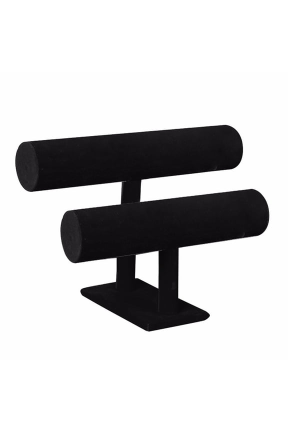 Promotion 2-Tier Velvet Jewelry Bracelet Watch Rack Organizer Display Stand Holder