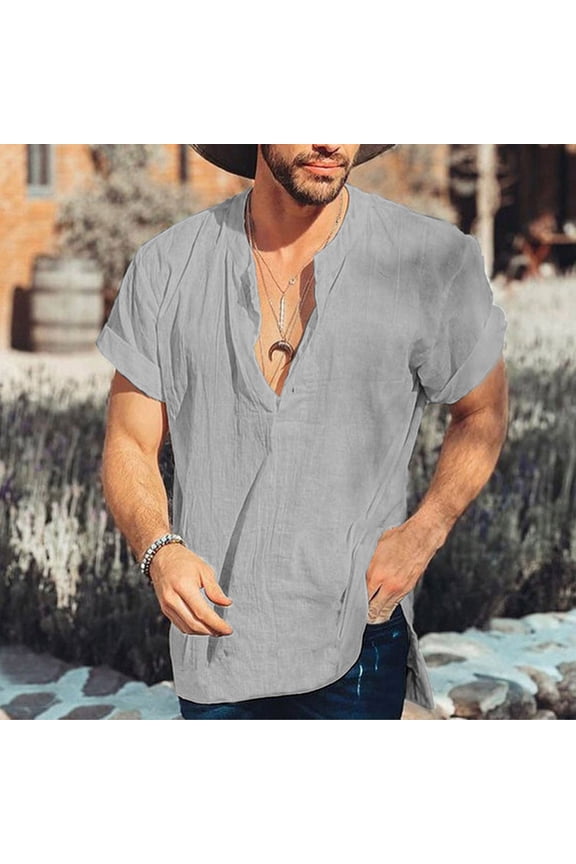 Promotion Men's Long Sleeve Button Trend Shirts Cotton Linen Shirts Long Sleeve Shirts